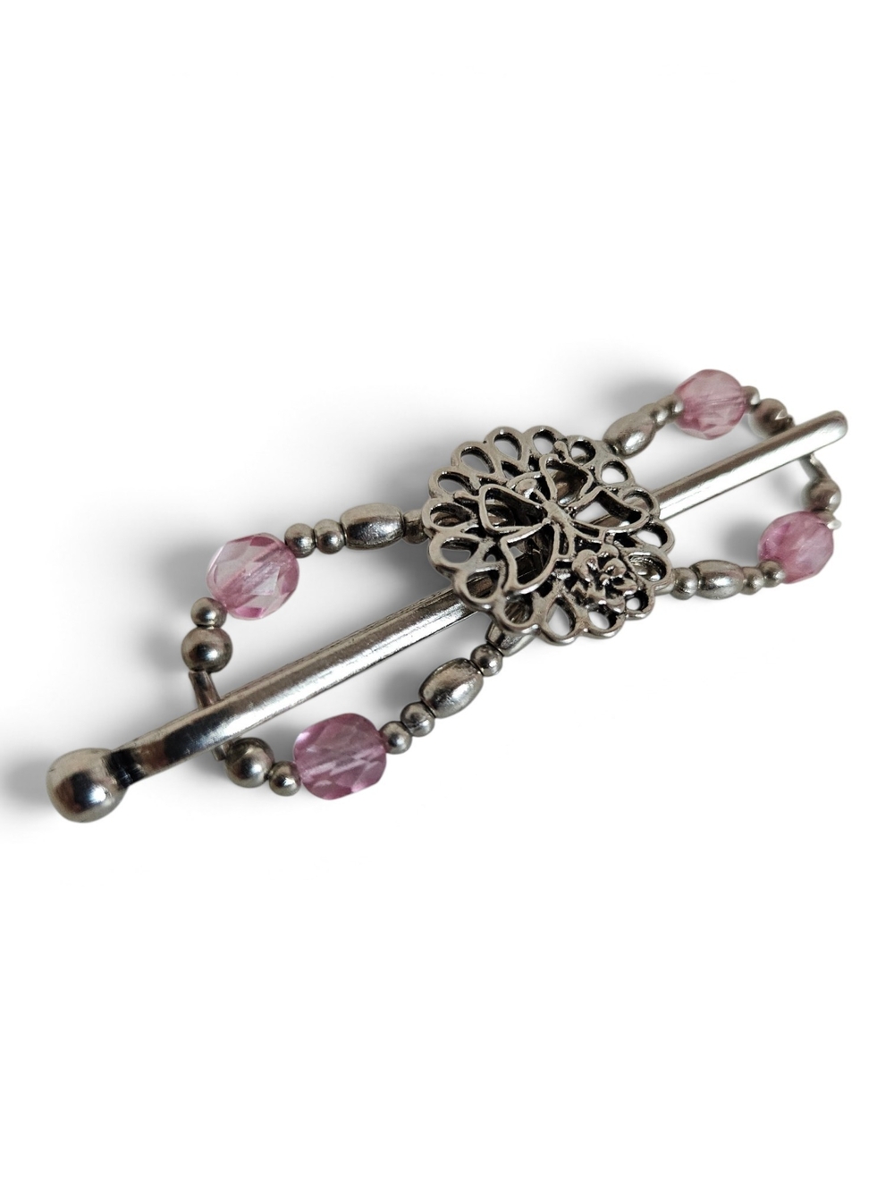 Lilla Rose Hair Clip OS Chloe Pink Crystal Filigree Beaded Barrette!
